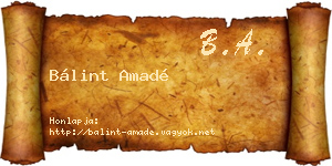 Bálint Amadé névjegykártya